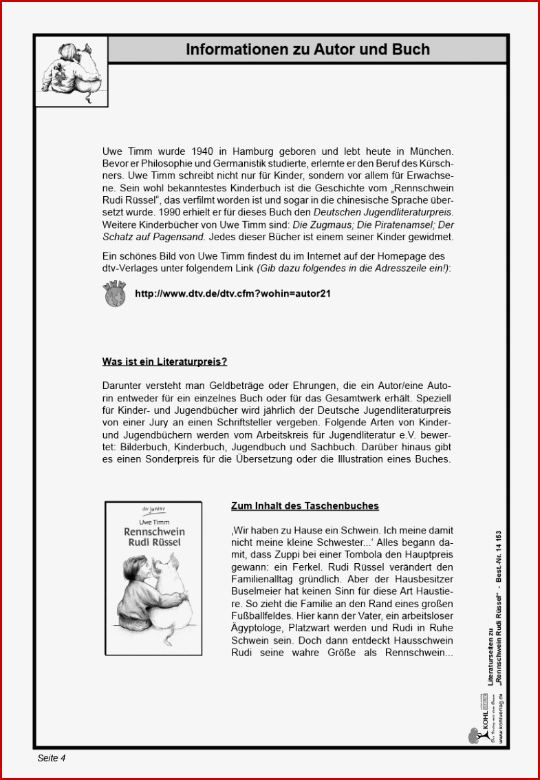 Rennschwein Rudi RÃ¼ssel - Literaturseiten