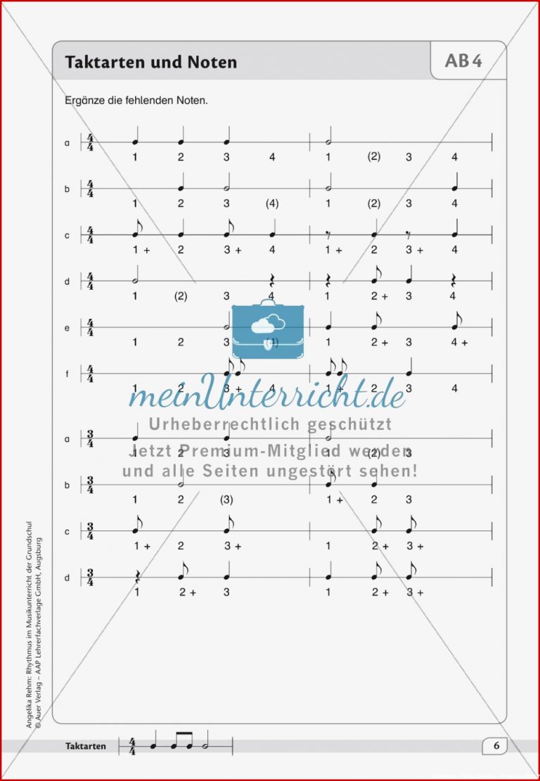 Rhythmische Übungen Taktarten meinUnterricht