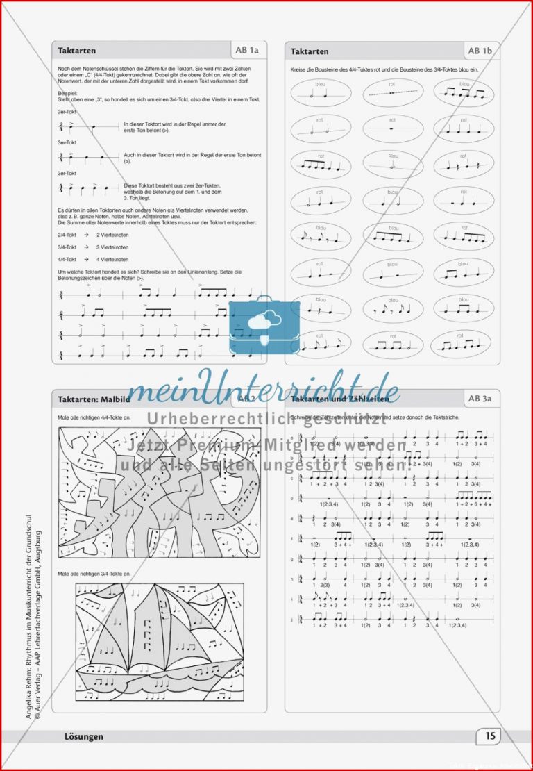 Rhythmische Übungen Taktarten meinUnterricht
