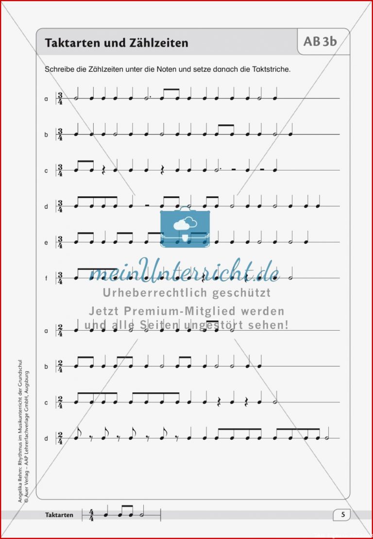 Rhythmische Übungen Taktarten meinUnterricht