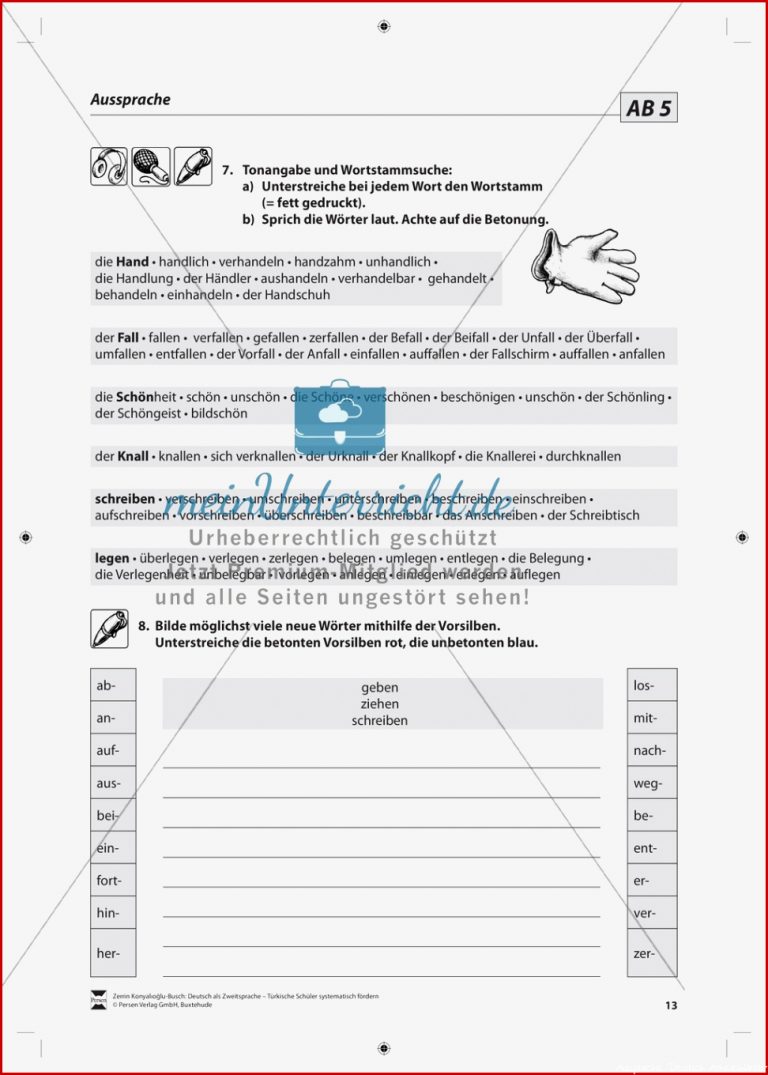 Richtige Aussprache Lehrerinformationen Arbeitsblätter