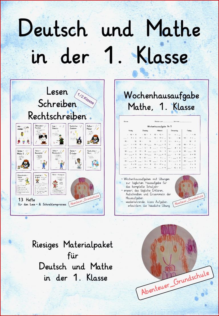 Riesiges Materialpaket Mathe Und Deutsch 1 Klasse