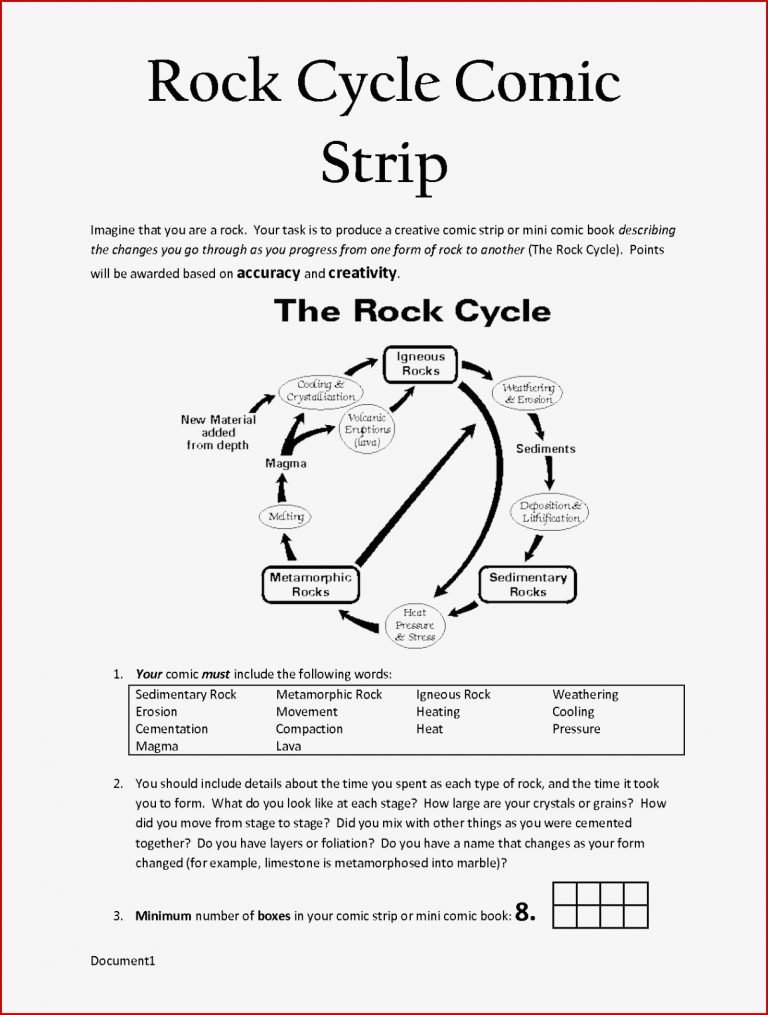 Rock Cycle Worksheet Answers in 2020