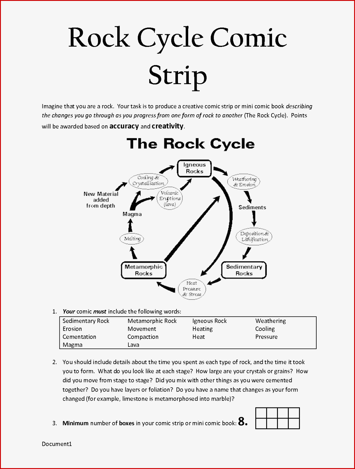 Rock Cycle Worksheet Answers In 2020