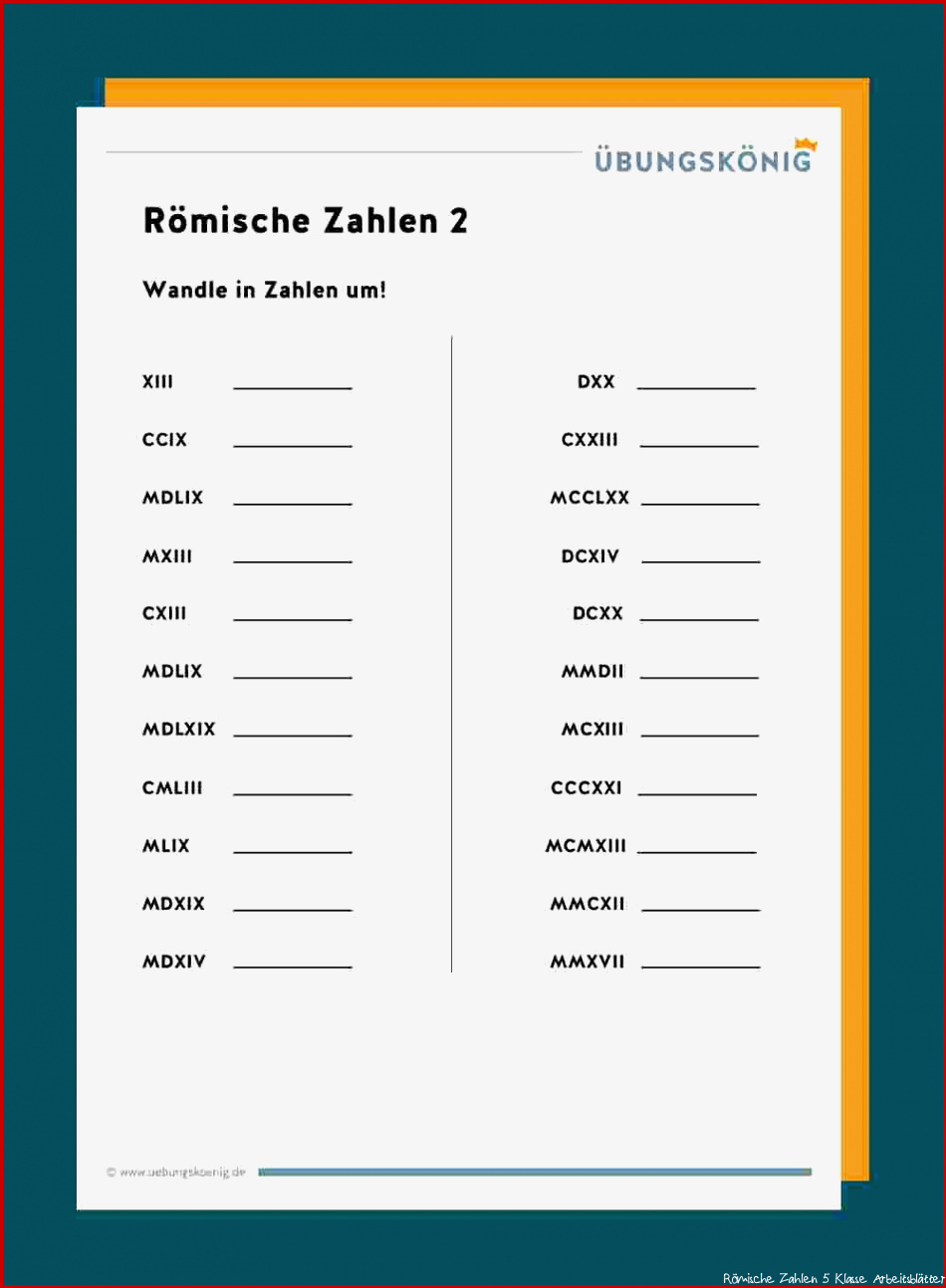 Modisch Römische Zahlen 5 Klasse Arbeitsblätter Kostenlos Für Sie