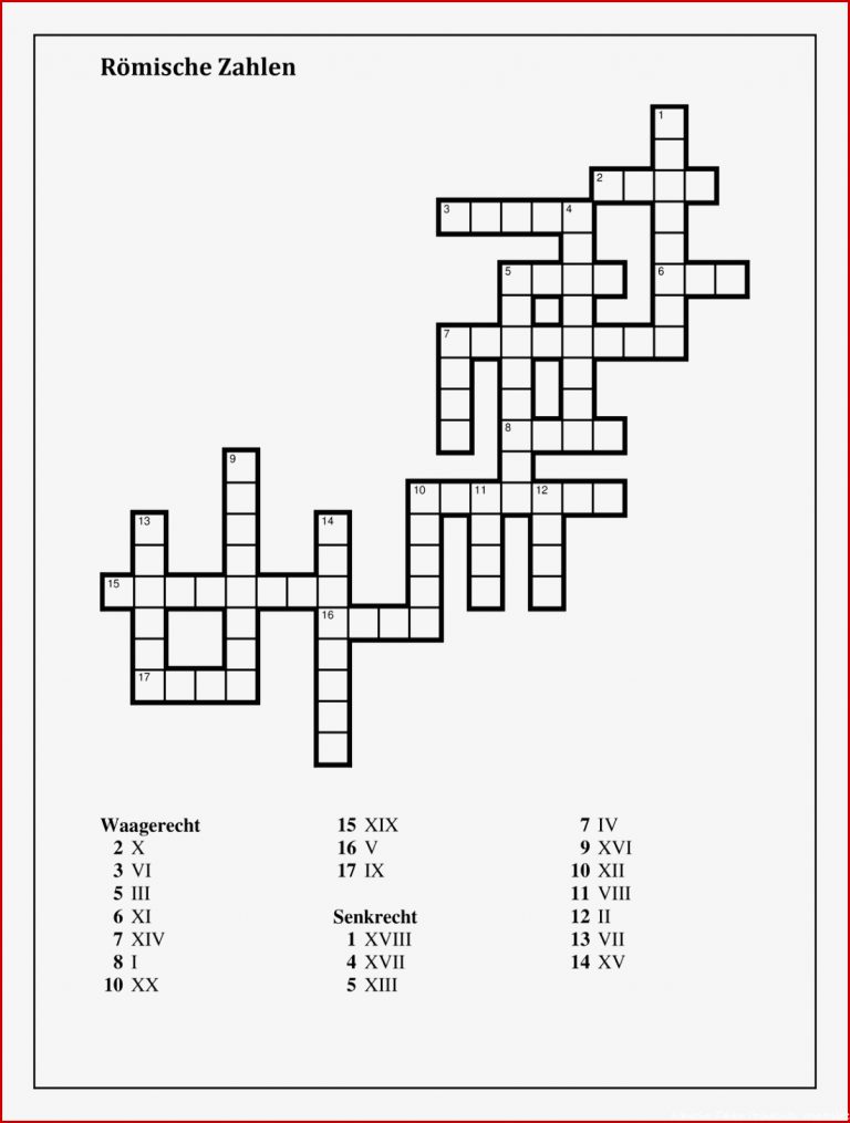 Römische Zahlen Arbeitsblatt Carl Winslow Grundschule