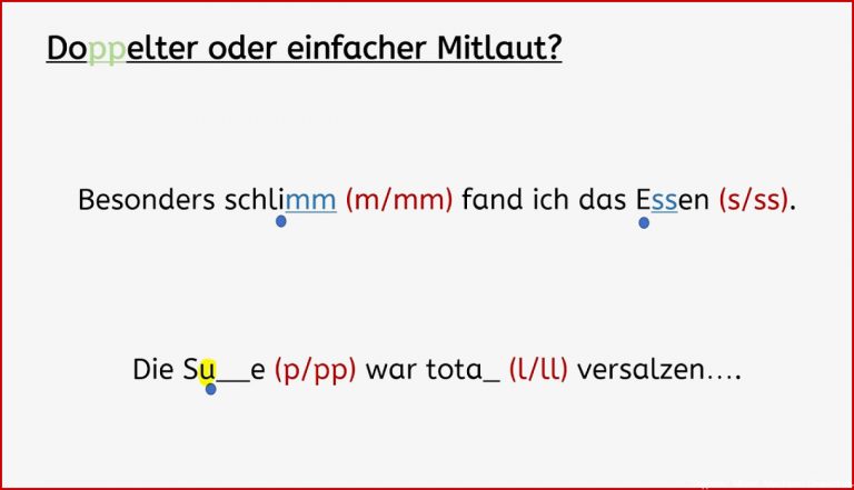 RS 1 Doppelter oder einfacher Mitlaut Grundschule