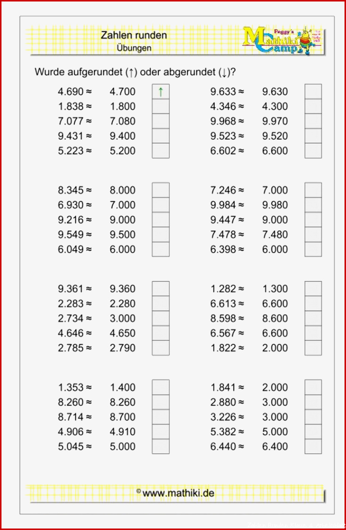 Runden bis 10 Mio II Klasse 5 6 mathiki