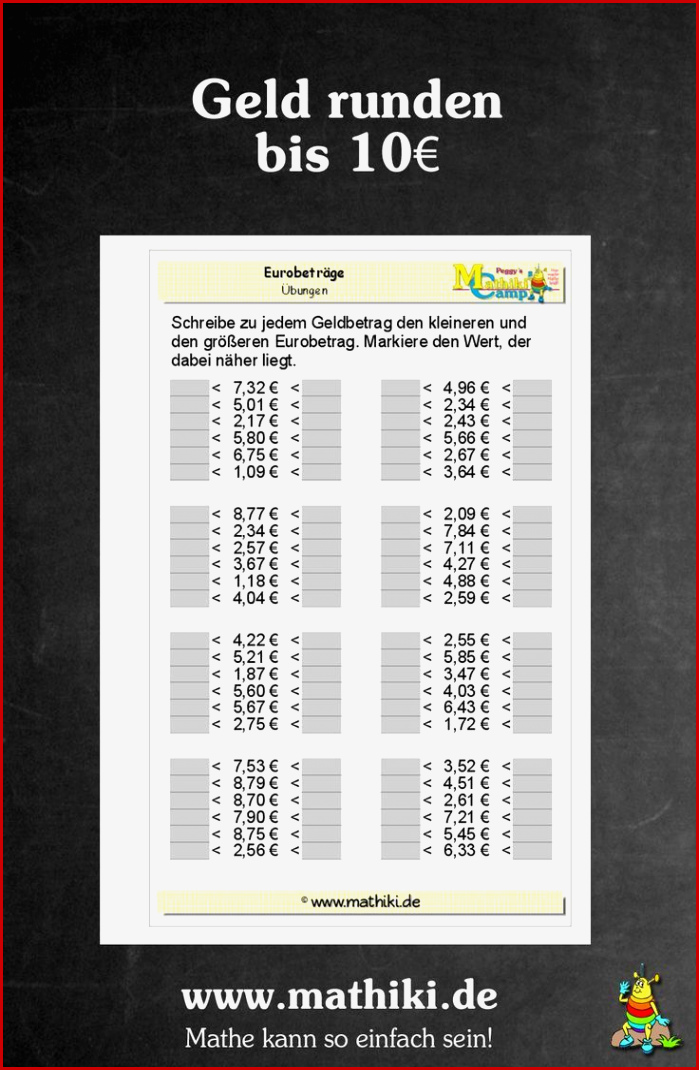 Runden Von Geldbeträgen Klasse 3 Alle Arbeitsblätter