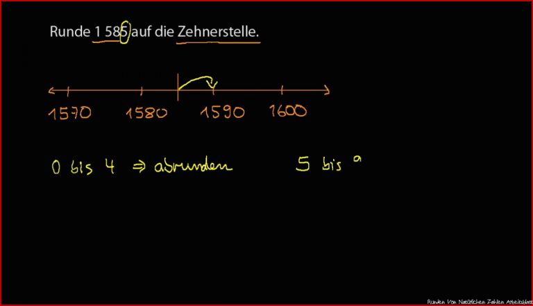 Runden von natürlichen Zahlen auf Zehner