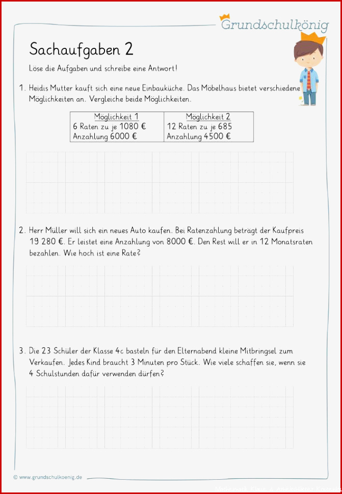 Sachaufgaben klasse 4 arbeitsblätter kostenlos