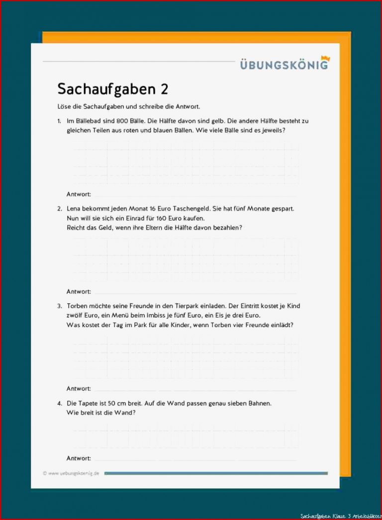 Sachaufgaben / Textaufgaben