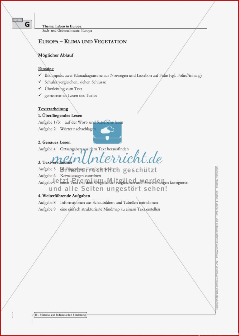 Sachtexte Europa Klima und Ve ation Texterarbeitung