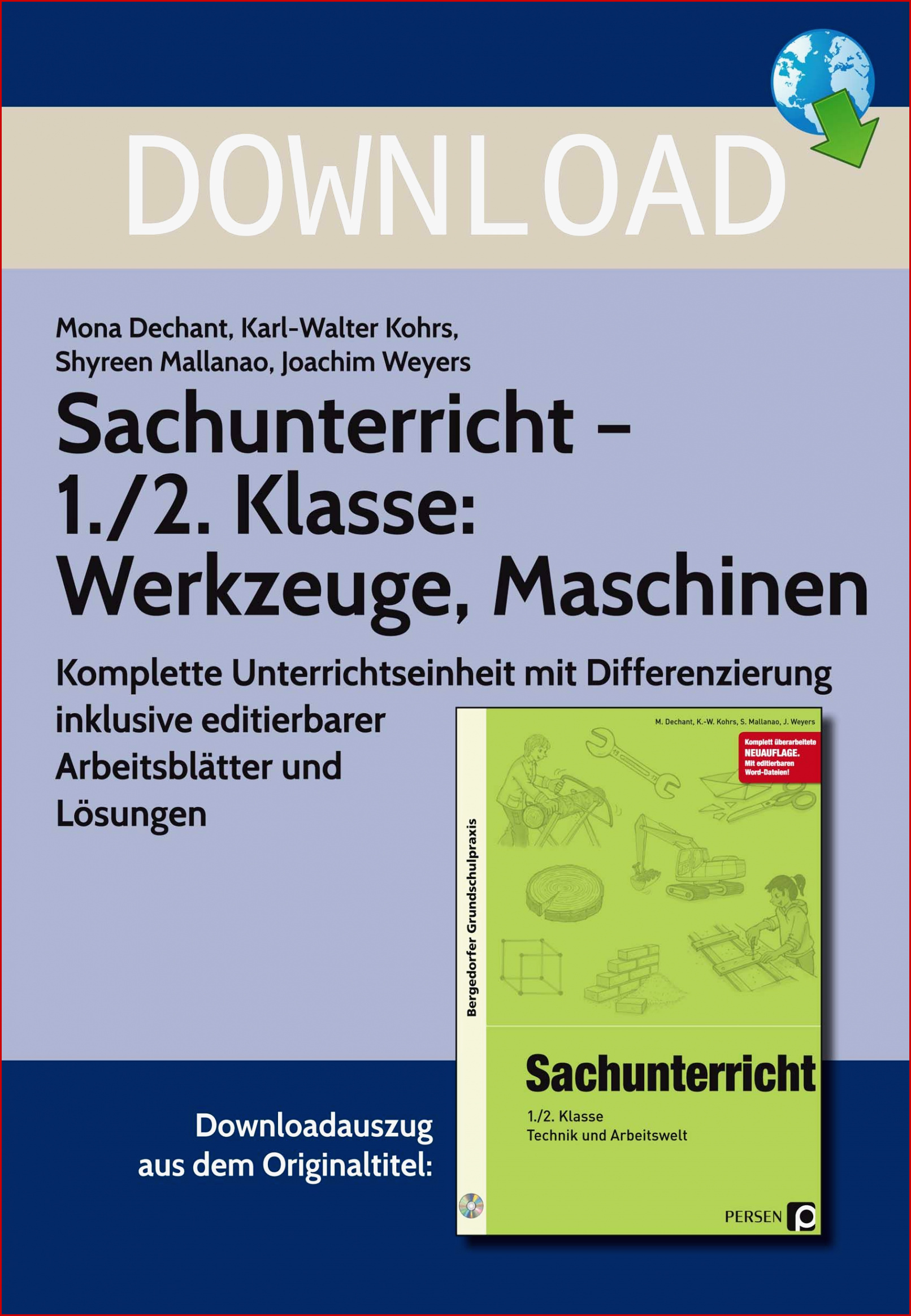 Sachunterricht 1 2 Klasse Werkzeuge Maschinen Für 8 45