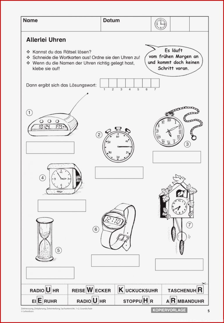 Sachunterricht · Arbeitsblätter · Grundschule · Lehrerbüro