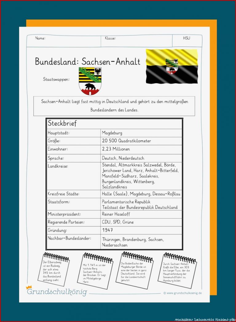 Sachunterricht Grundschule Thema Rheinland Pfalz Carl