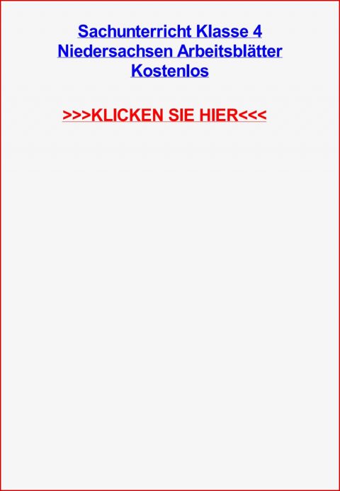 Sachunterricht Klasse 4 Niedersachsen Arbeitsbltter