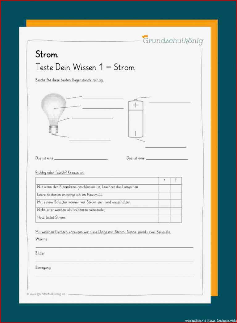 Sachunterricht Klasse 4 Strom Arbeitsblätter Worksheets