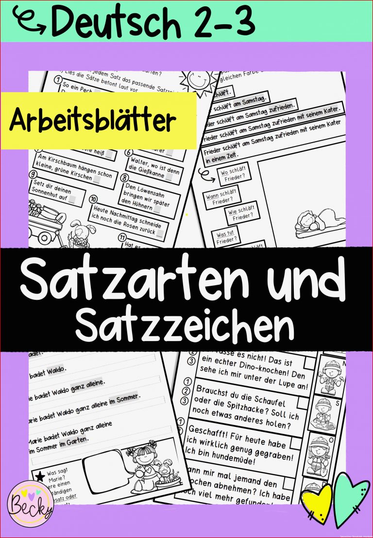 Sätze Satzzeichen Satzzeichen Setzen Arbeitsblätter