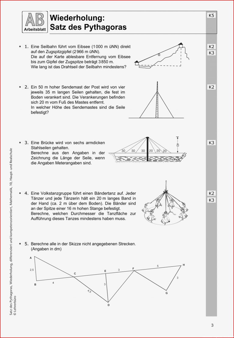 Satz Des Pythagoras Aufgaben Klasse 9 Hauptschule – Faske