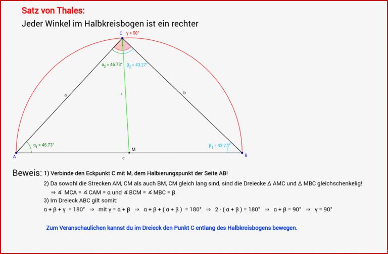 Satz des Thales – GeoGebra