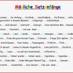 Satzanfänge Beschreibung