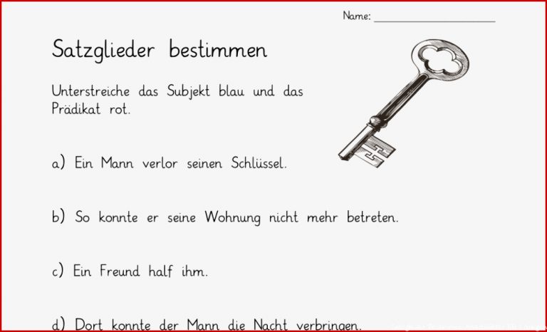 Satzglieder Bestimmen Arbeitsblätter Mit Lösungen Worksheets