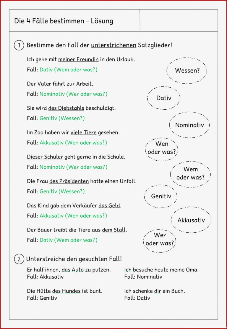 Satzglieder Bestimmen Klasse 4 Arbeitsblätter Worksheets