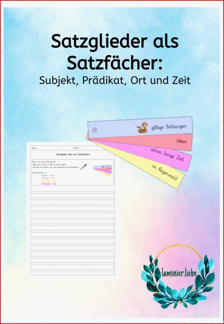 Satzglieder Satzfächer zweifach differenziert