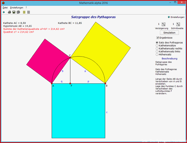 Satzgruppe des Pythagoras Mathematik alpha