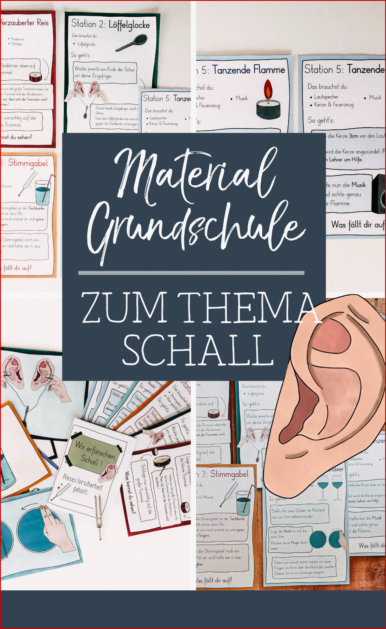 Schall Materialpaket forscherheft Bildkarten