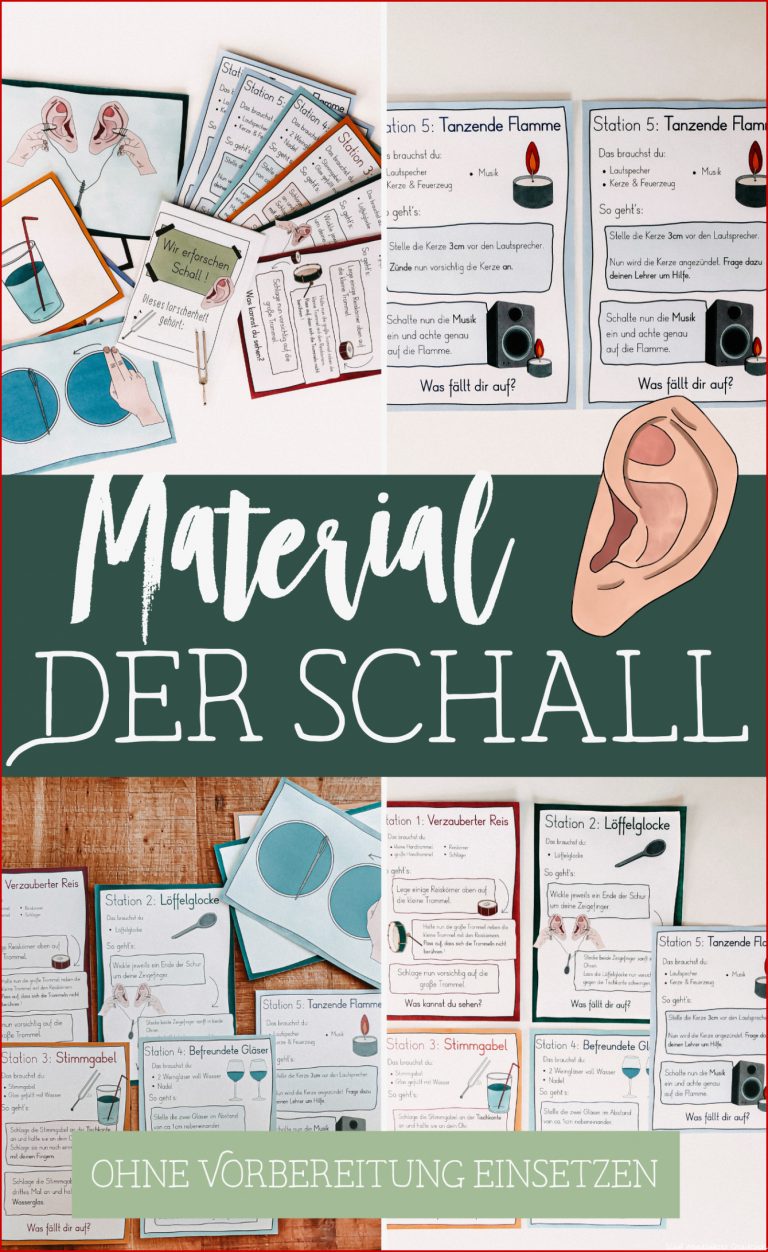 Schall Materialpaket Forscherheft Bildkarten