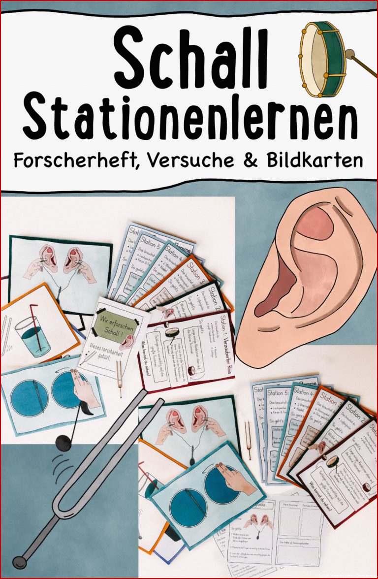 Schall Materialpaket – Forscherheft Bildkarten