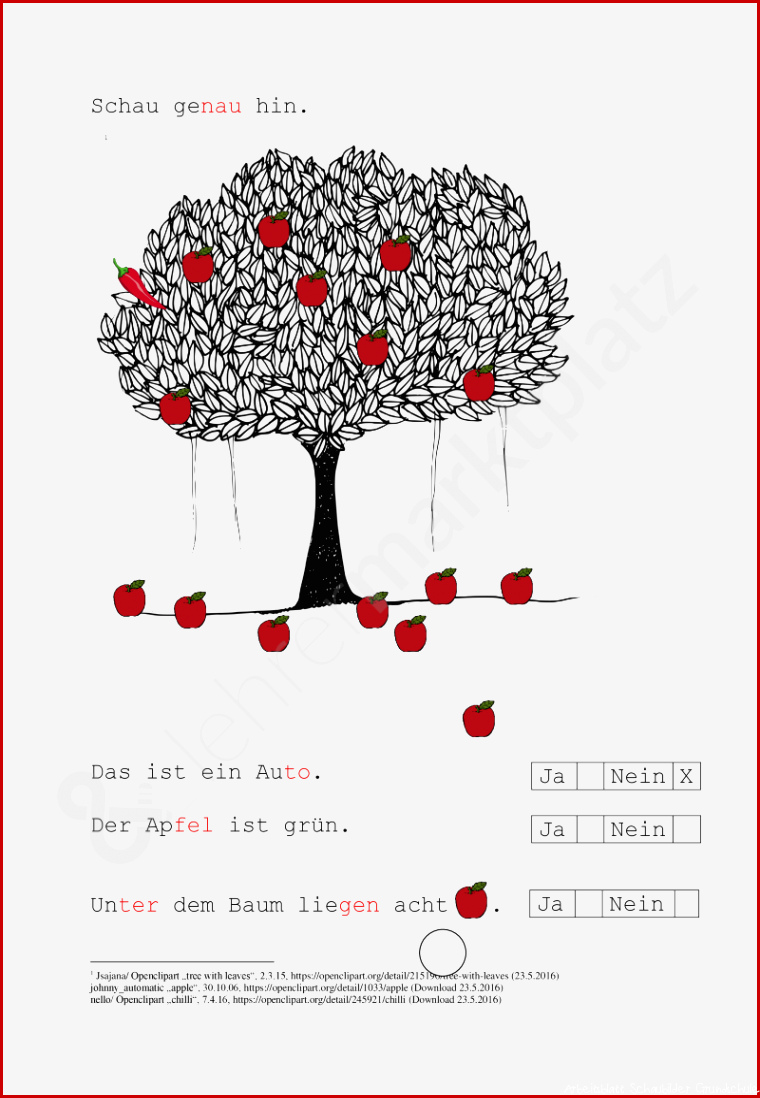 Schaubild Apfelbaum – Sonstiges – Deutsch – 1 2