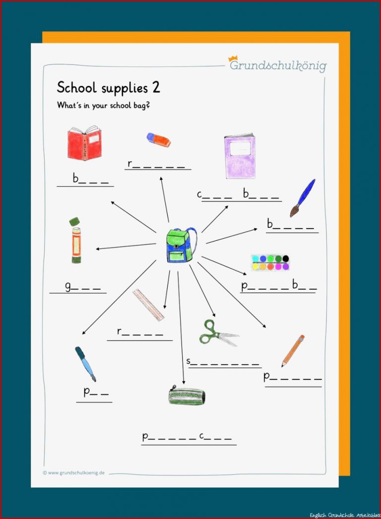 School Supllies Schulsachen