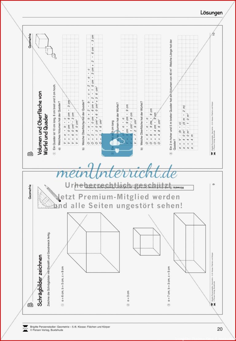 Schrägbilder Zeichnen Meinunterricht