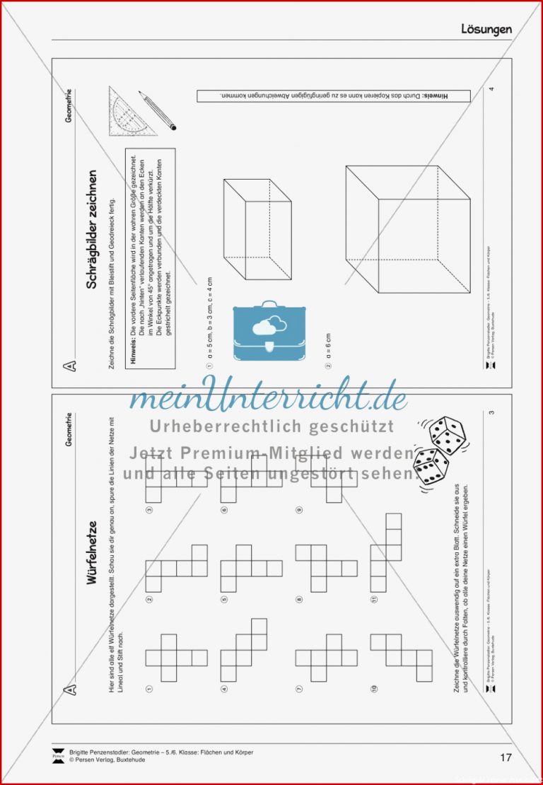 Schrägbilder zeichnen meinUnterricht