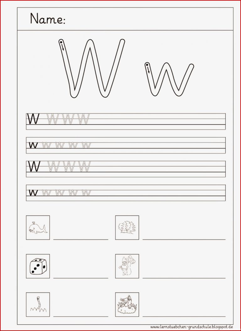 Schreibblätter zum W w