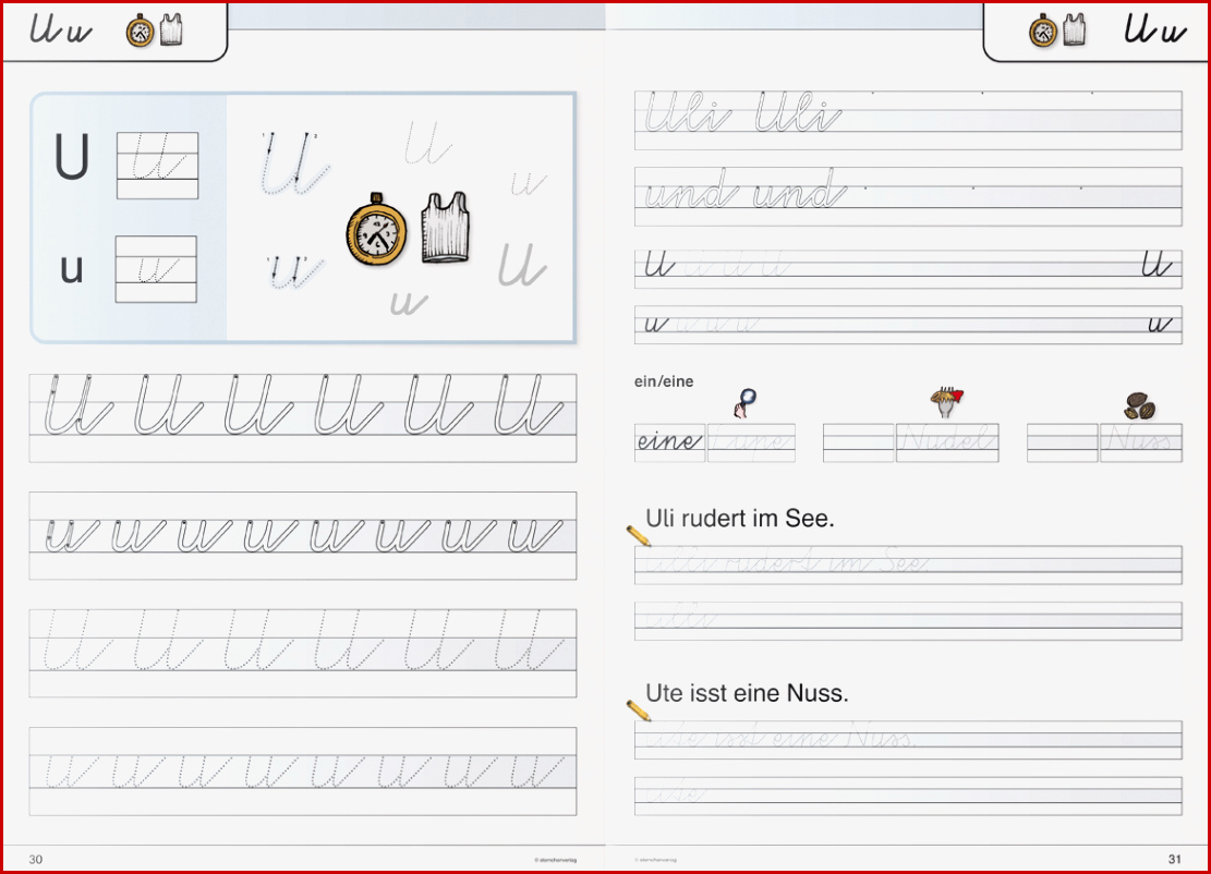 Schreibschrift Üben Vereinfachte Ausgangsschrift