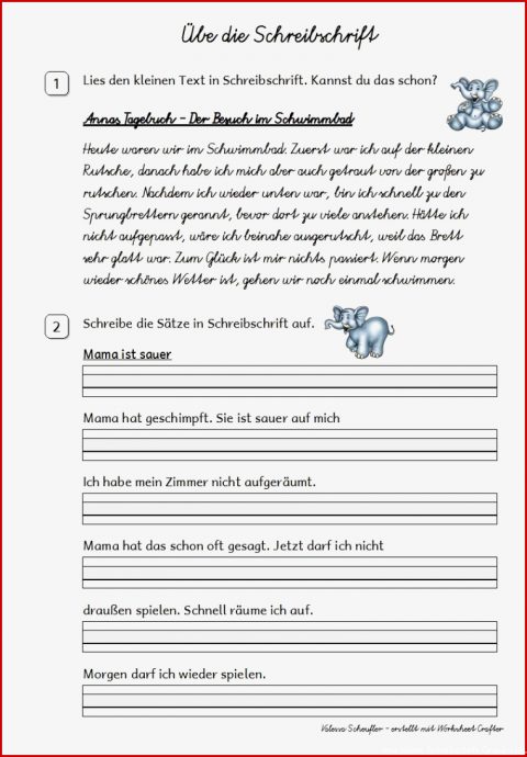 Arbeitsblatt Schreibschrift Grundschule: 6 Designs Nur Für Sie