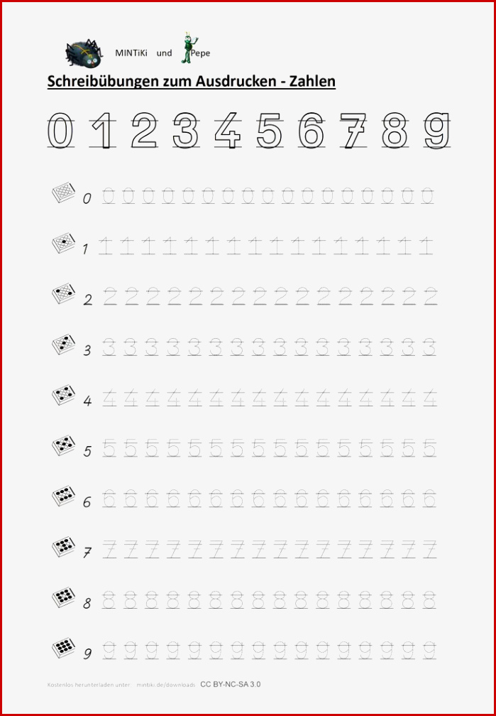Schreibübung Buchstaben Zahlen Druckbuchstaben
