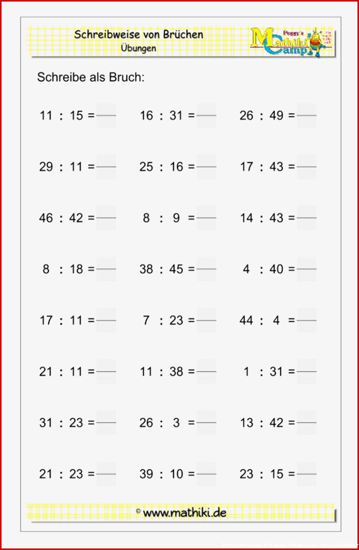 Schreibweise von Brüchen Klasse 5 6 mathiki in 2021