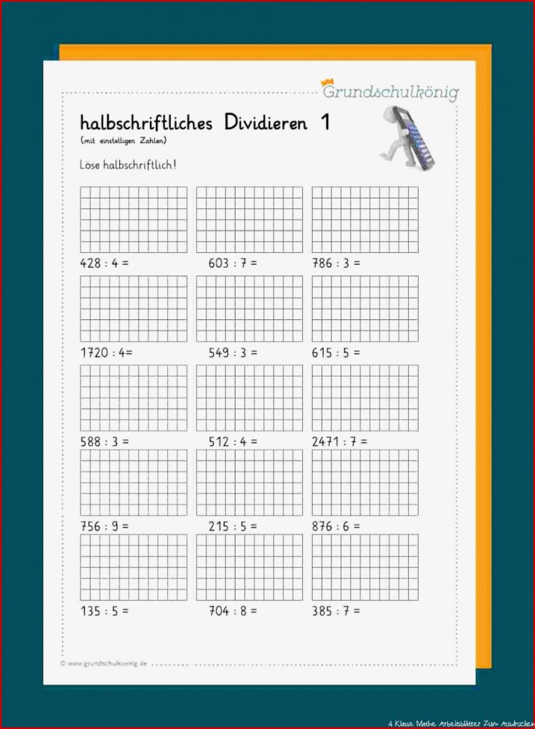 Schriftlich Multiplizieren Mathe Arbeitsblätter Klasse 4