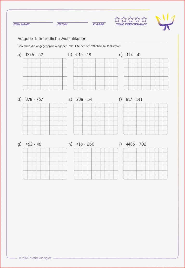 Schriftlich Multiplizieren - Mit Übungen | Mathekönig