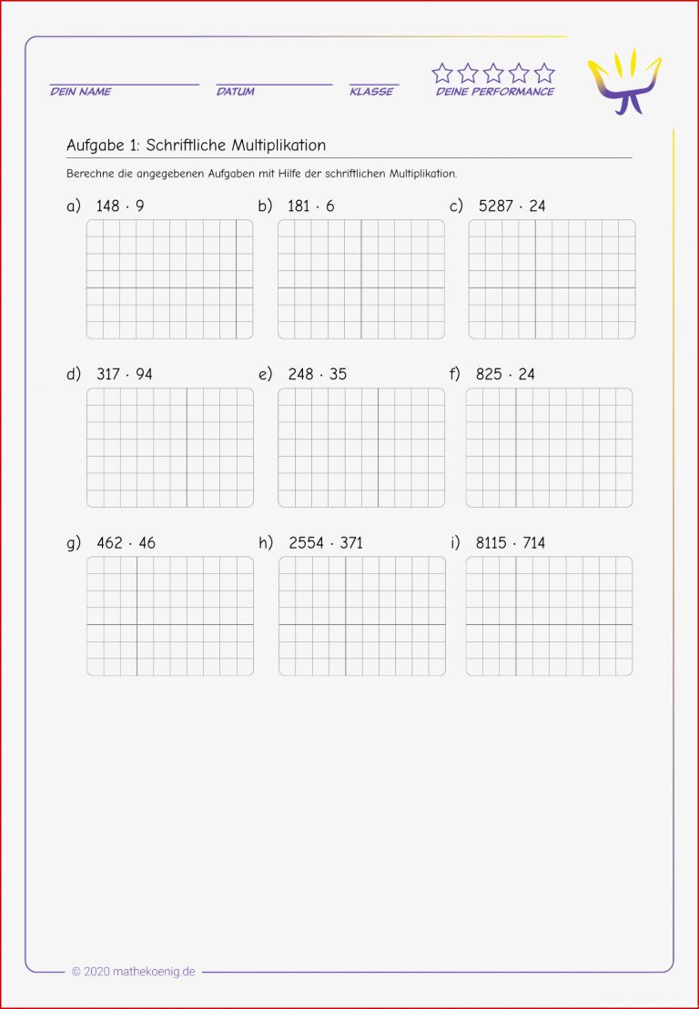 Schriftlich Multiplizieren - Mit Übungen | Mathekönig