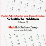 Schriftliche Addition Bis 100 Klasse 3 Mathiki