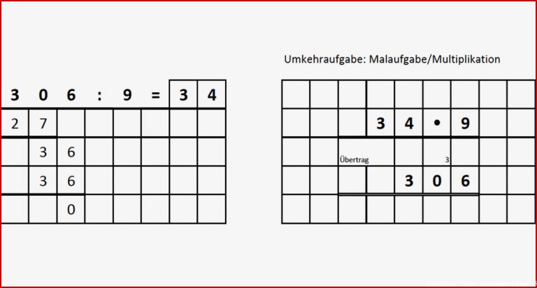 Schriftliche Division Klasse 4