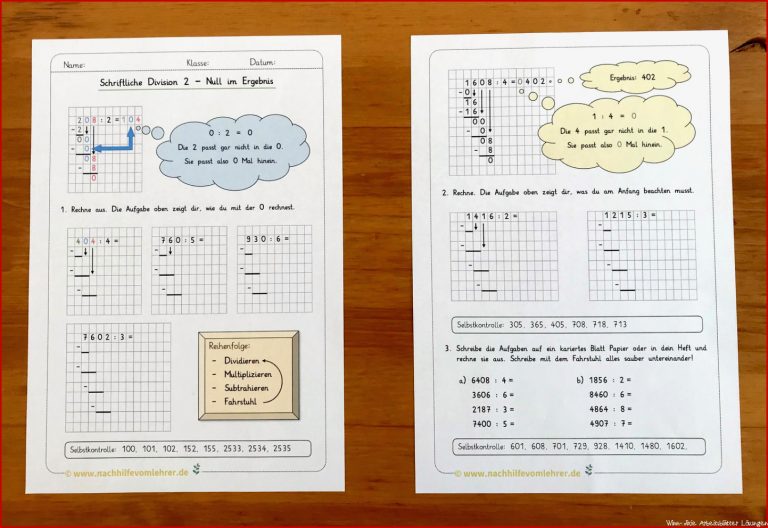 Schriftliche Division Klasse 4 - nachhilfevomlehrer.de