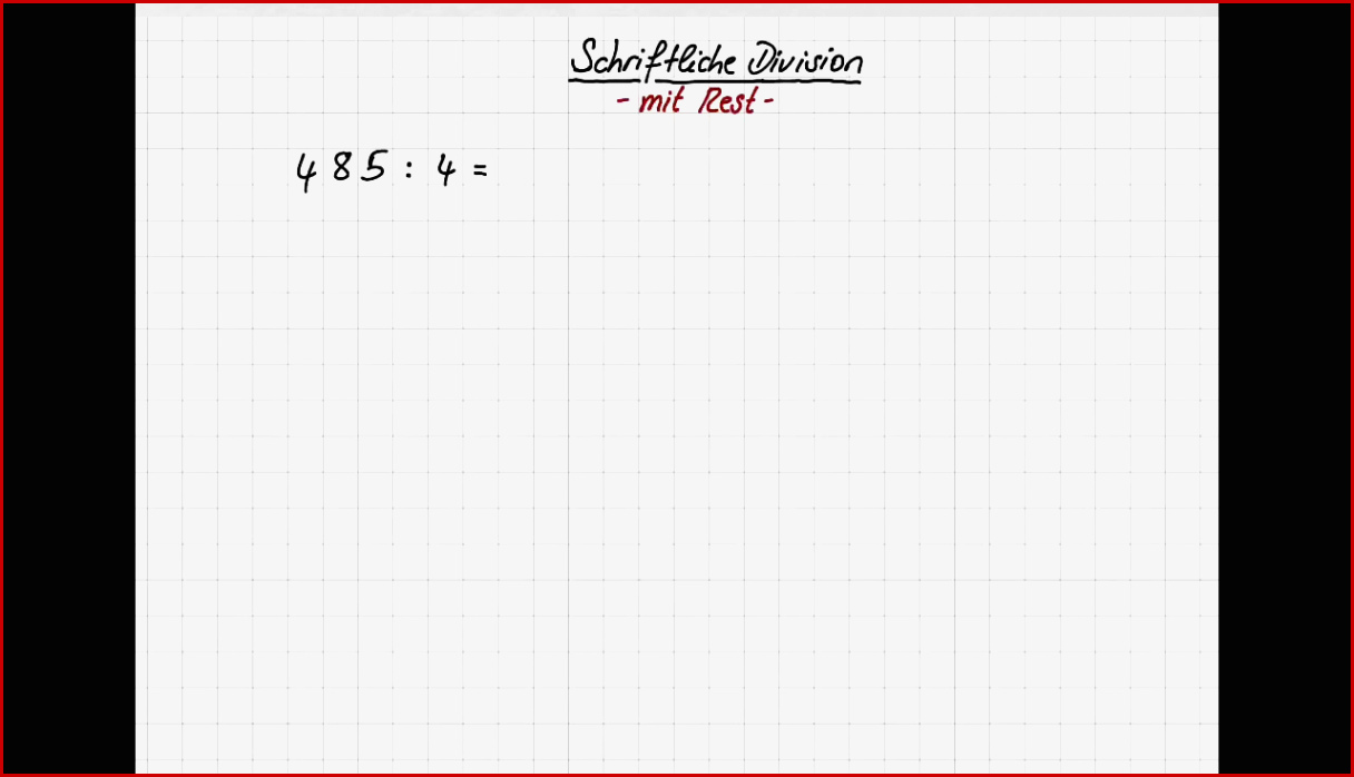 Schriftliche Division Mit Rest