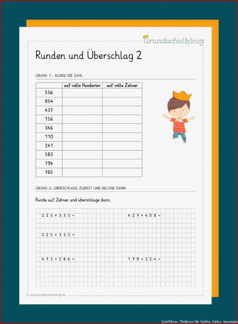 Schriftliche Division Mit überschlag Arbeitsblätter